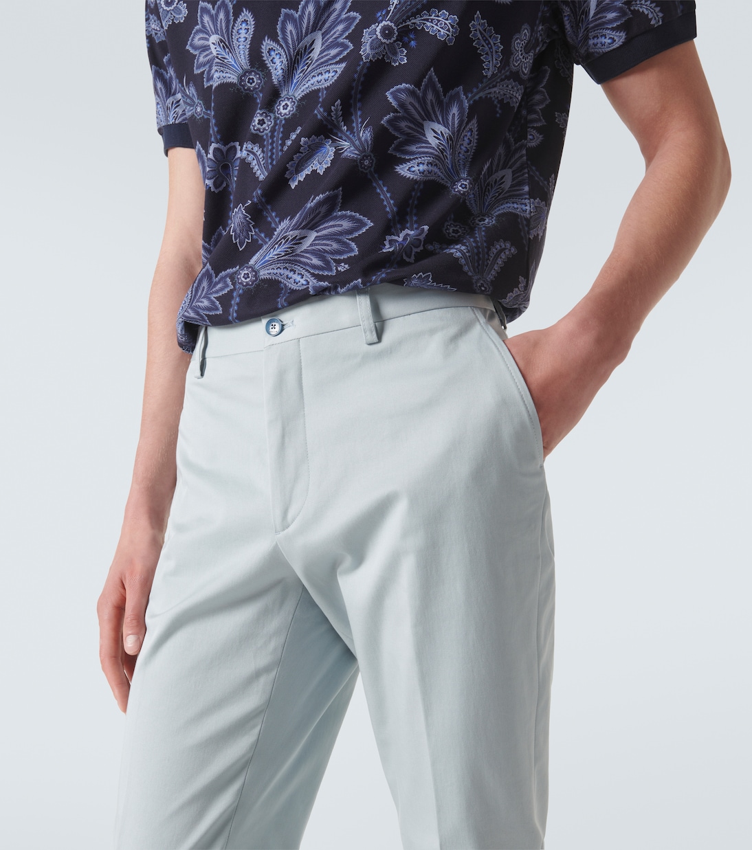 Embroidered paisley cotton jacquard chinos | Etro
