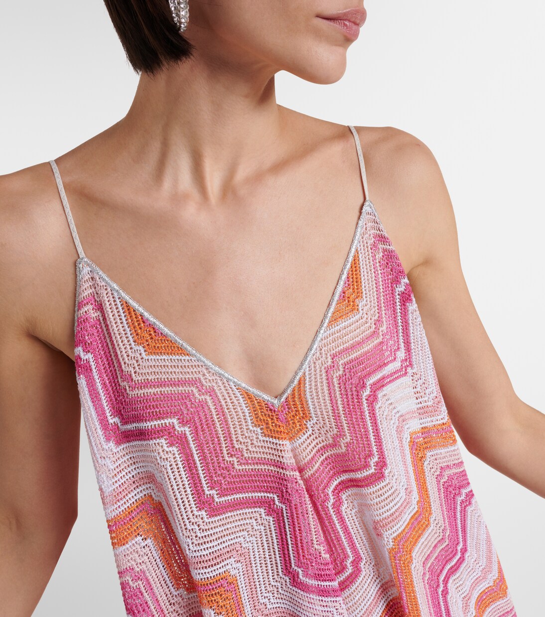 Robe longue asymétrique en lamé | Missoni