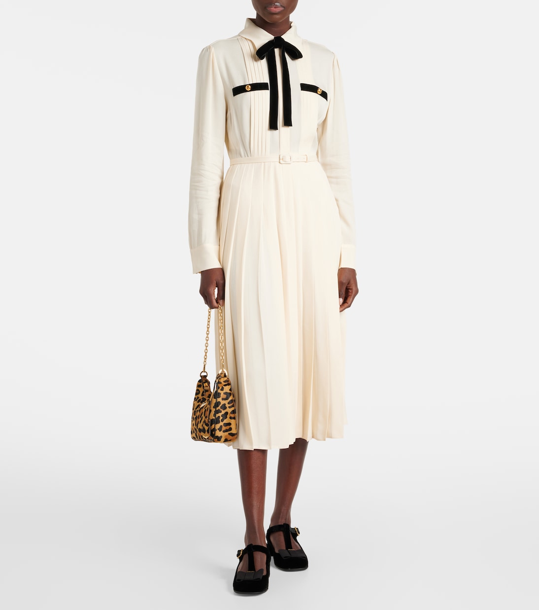 Abito chemisier a pieghe | Prada