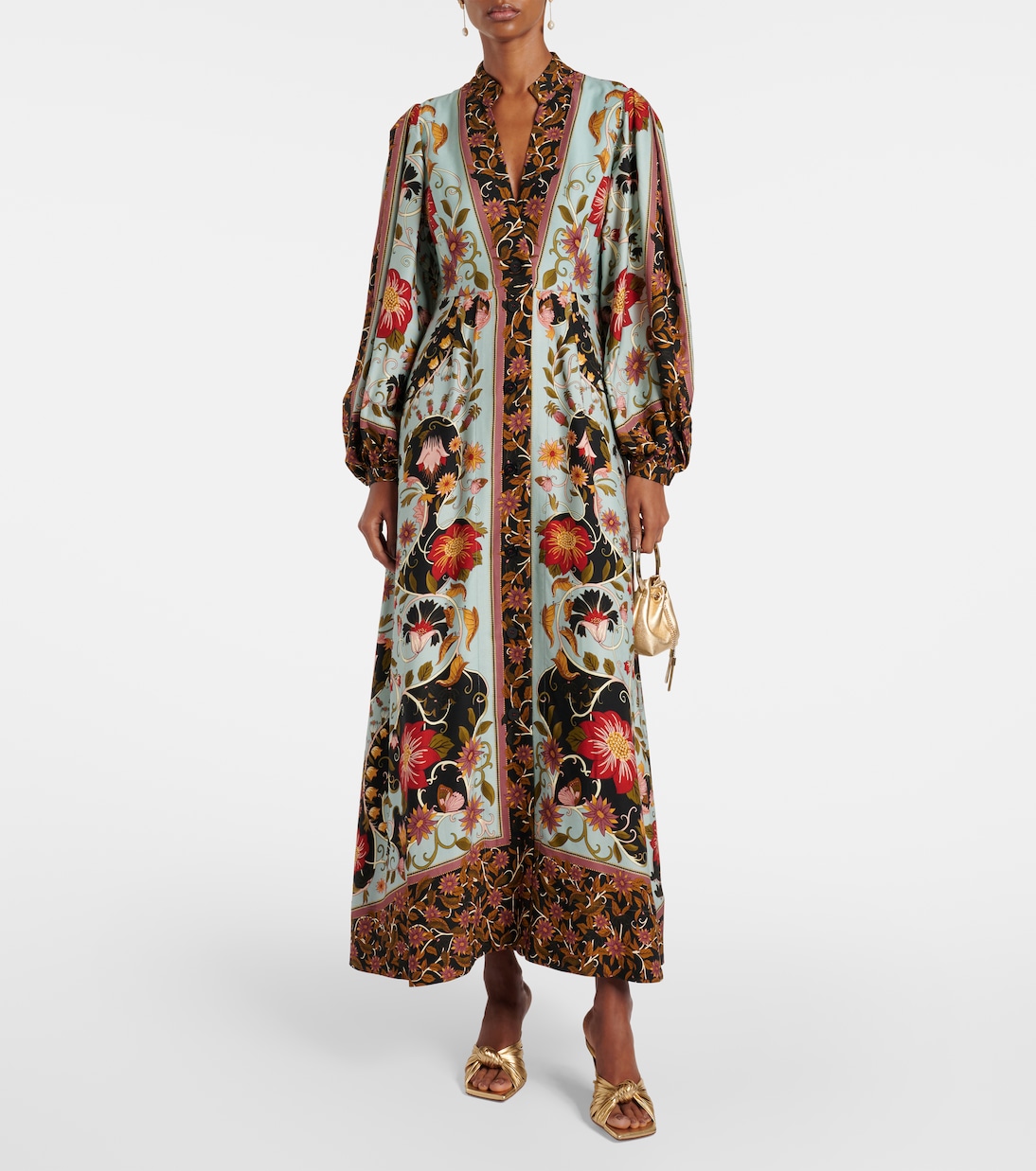 Robe longue Blue Flowing Beauty à fleurs | Farm Rio