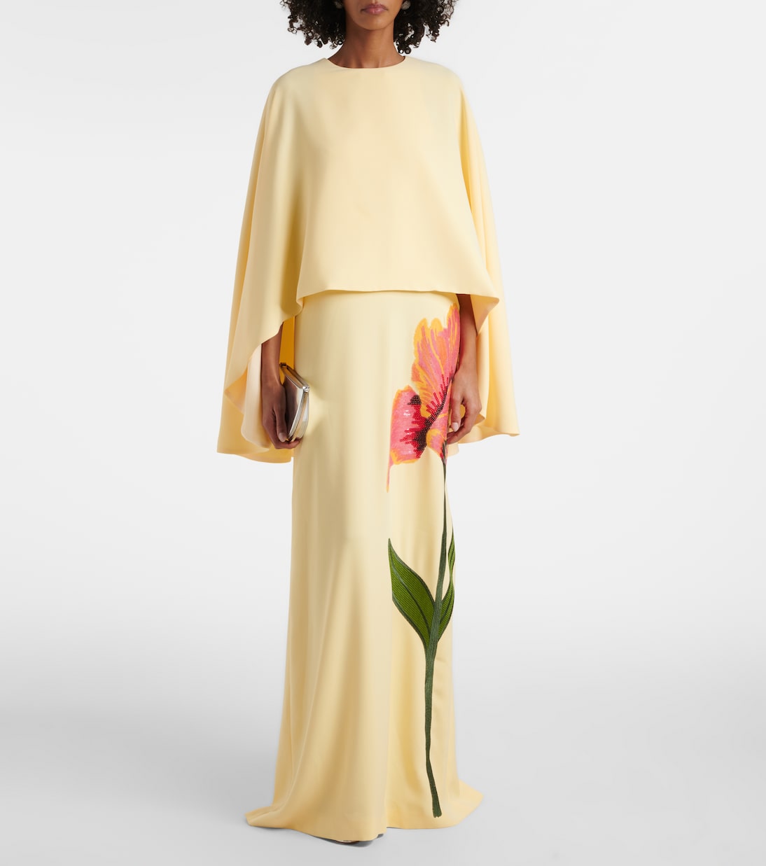 Meena floral crêpe gown | Costarellos