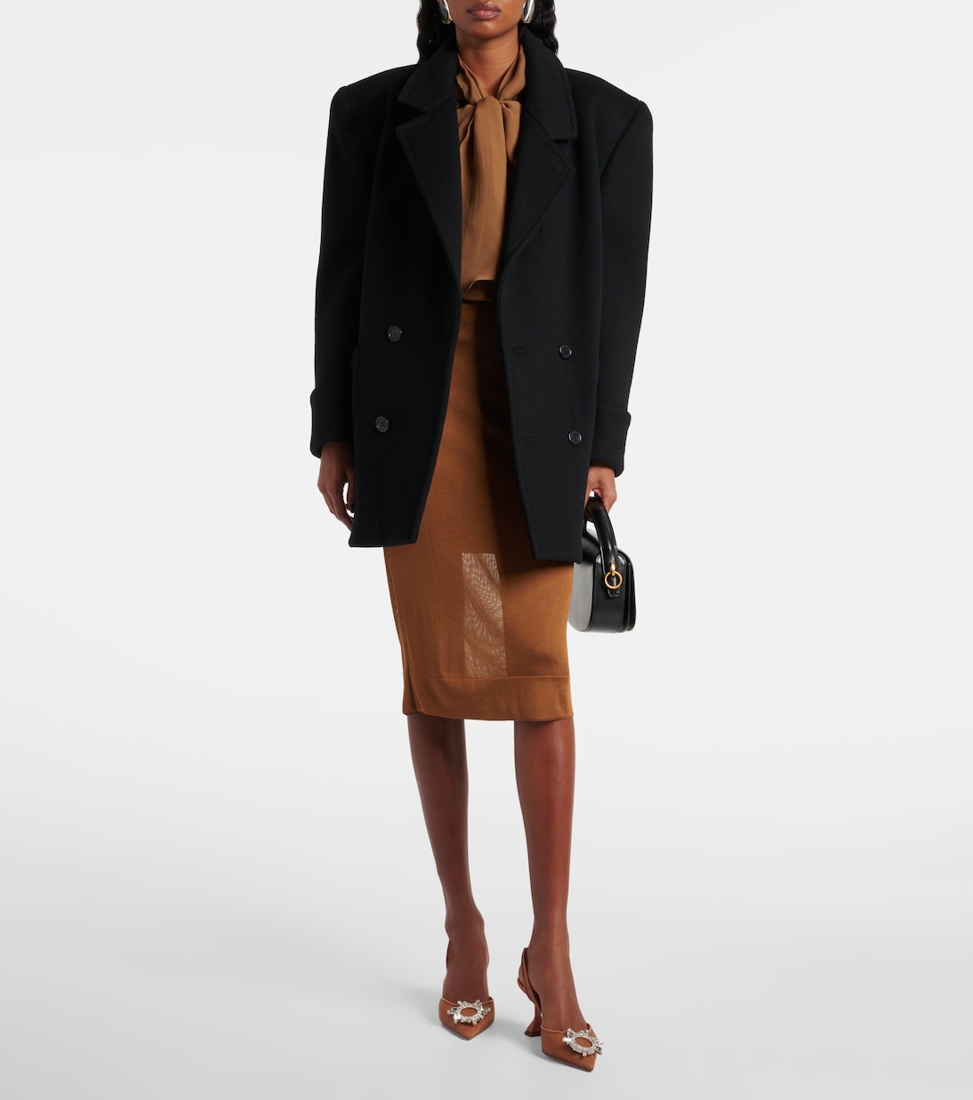 Pumps slingback Begum 70 in mesh con cristalli | Amina Muaddi