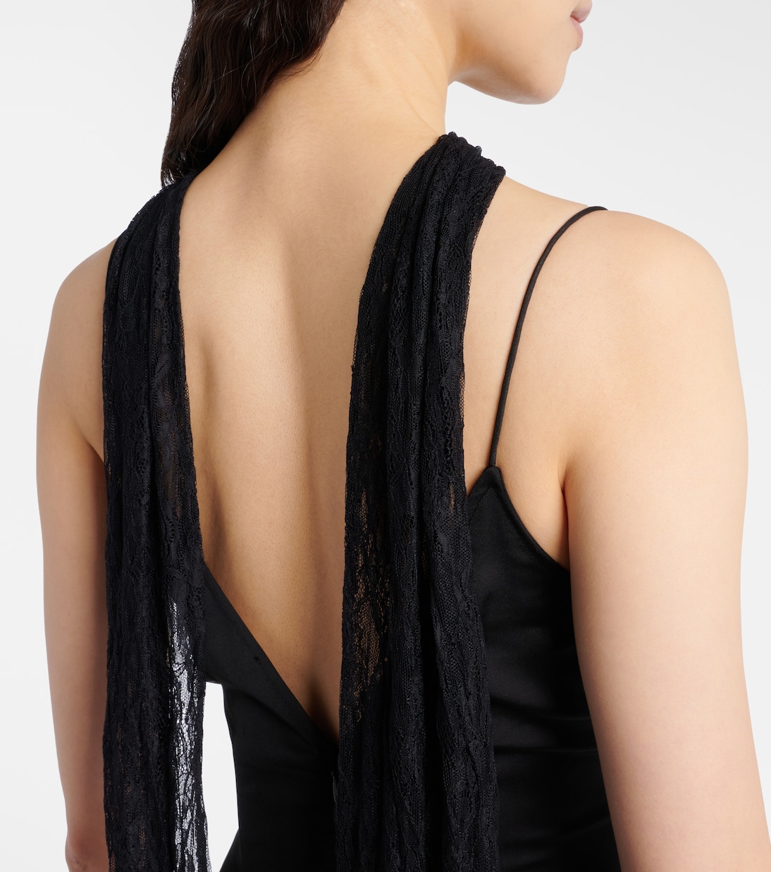 Abito lungo Paige in raso con pizzo | The New Arrivals Ilkyaz Ozel