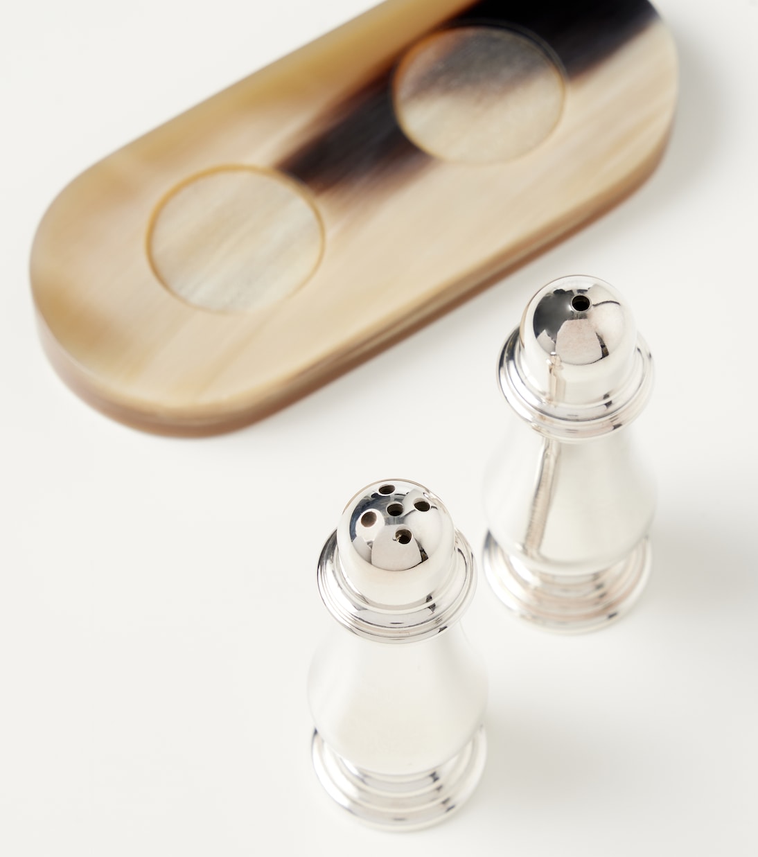 Horn and steel salt and pepper shakers | Brunello Cucinelli