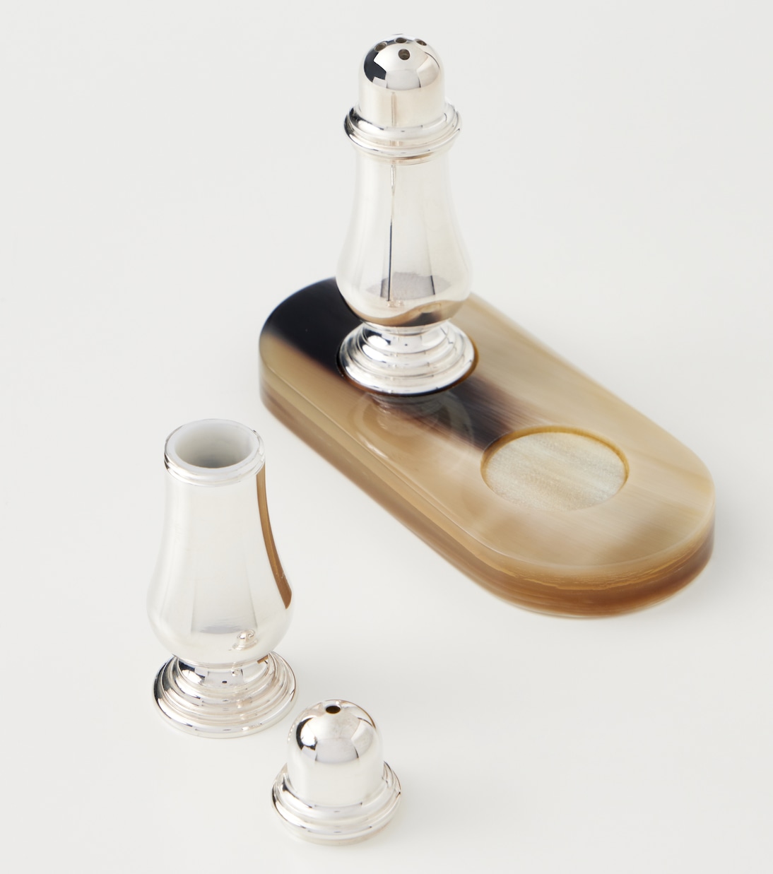 Horn and steel salt and pepper shakers | Brunello Cucinelli
