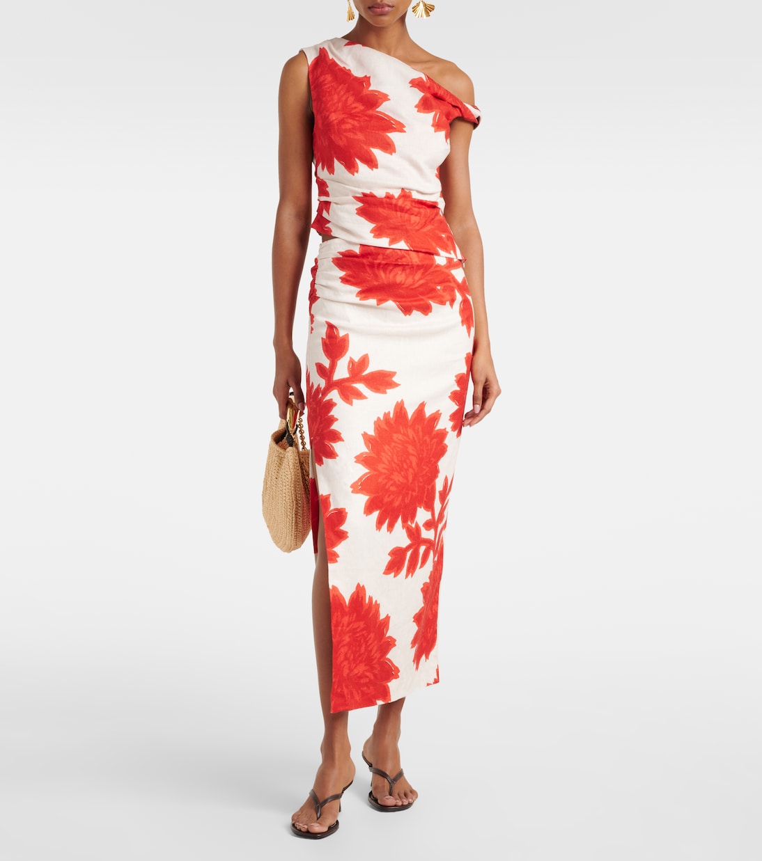 Top in lino con stampa floreale | SIR