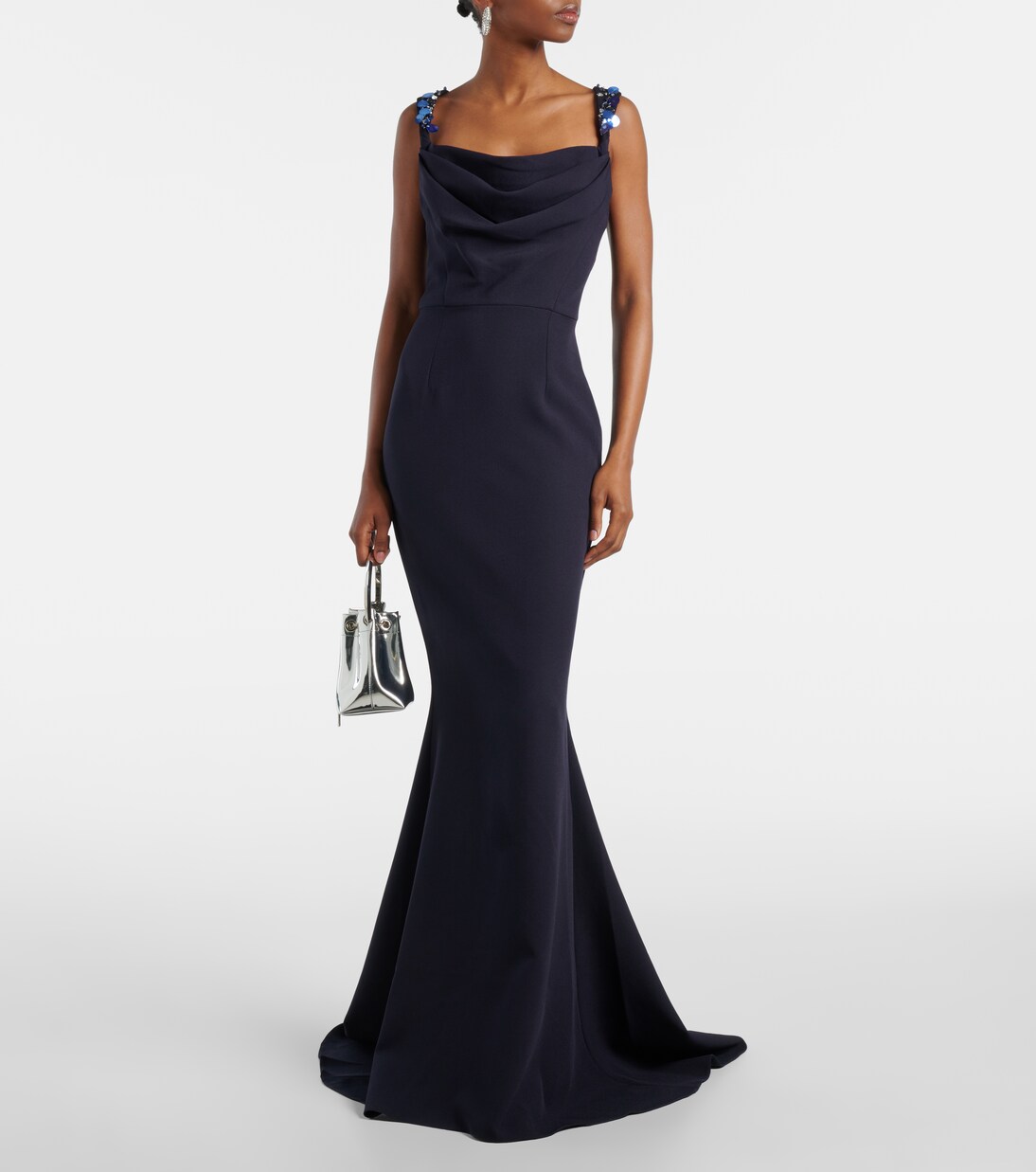 فستان سهرة من الكريب مع تزيين Melina | Safiyaa