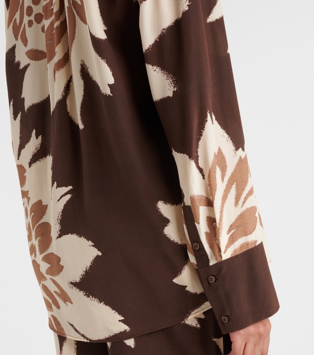 Chemise en satin de soie à fleurs | SIR