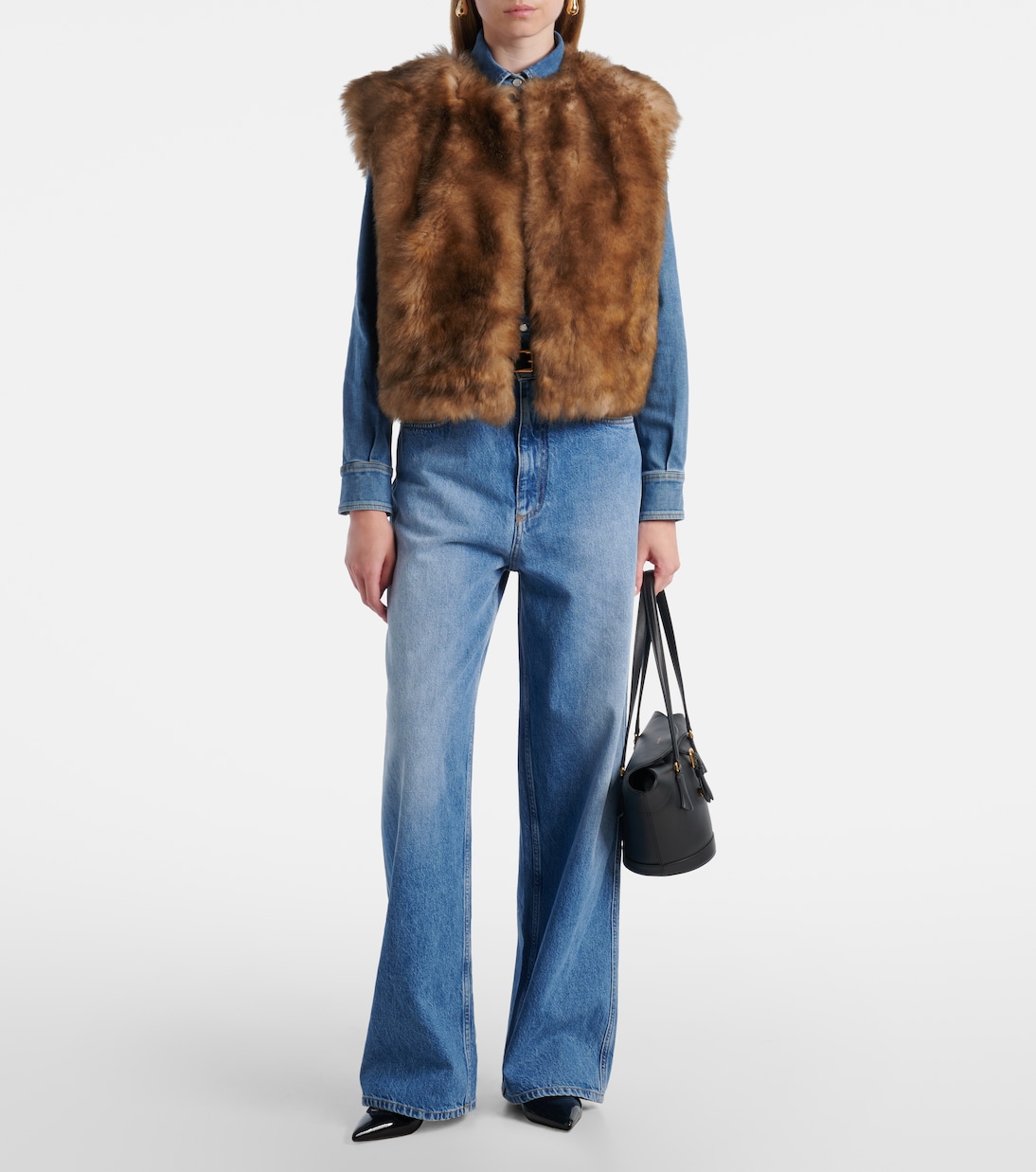 Cropped-Weste aus Shearling | Dolce&Gabbana
