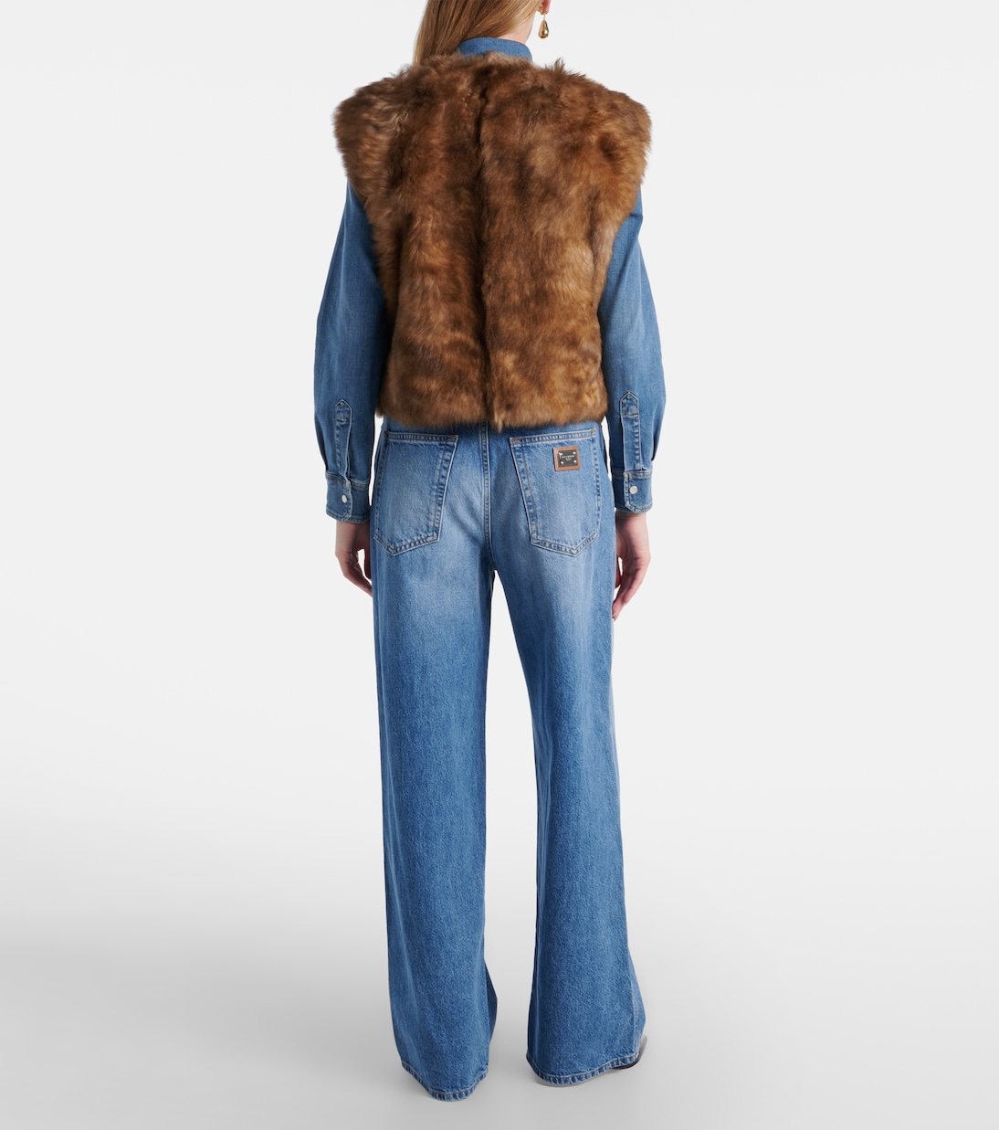Cropped-Weste aus Shearling | Dolce&Gabbana