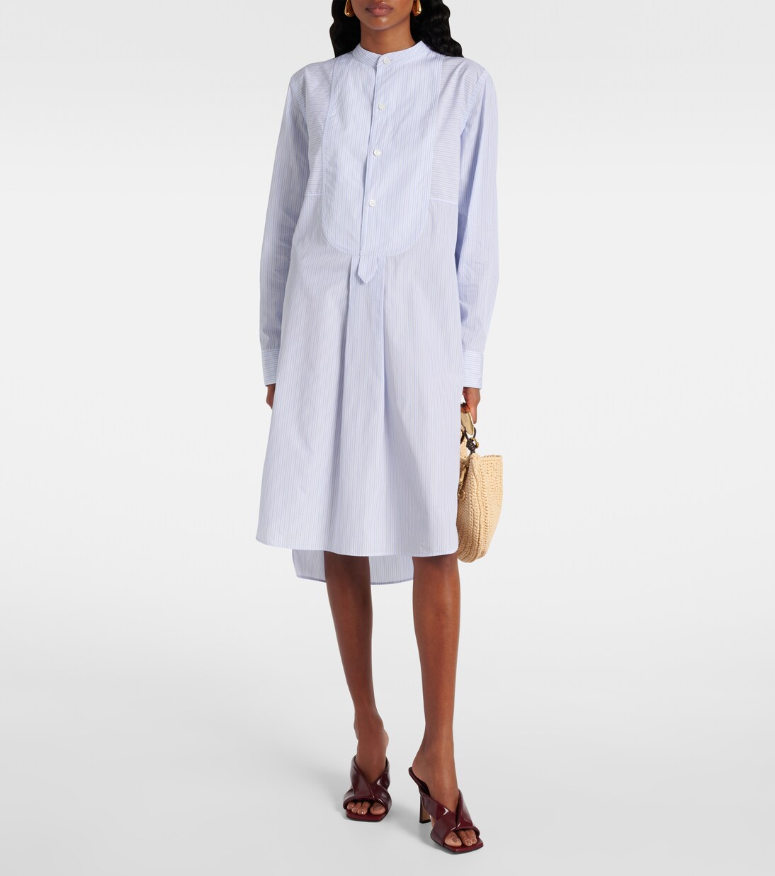 Striped cotton shirt dress | Bottega Veneta