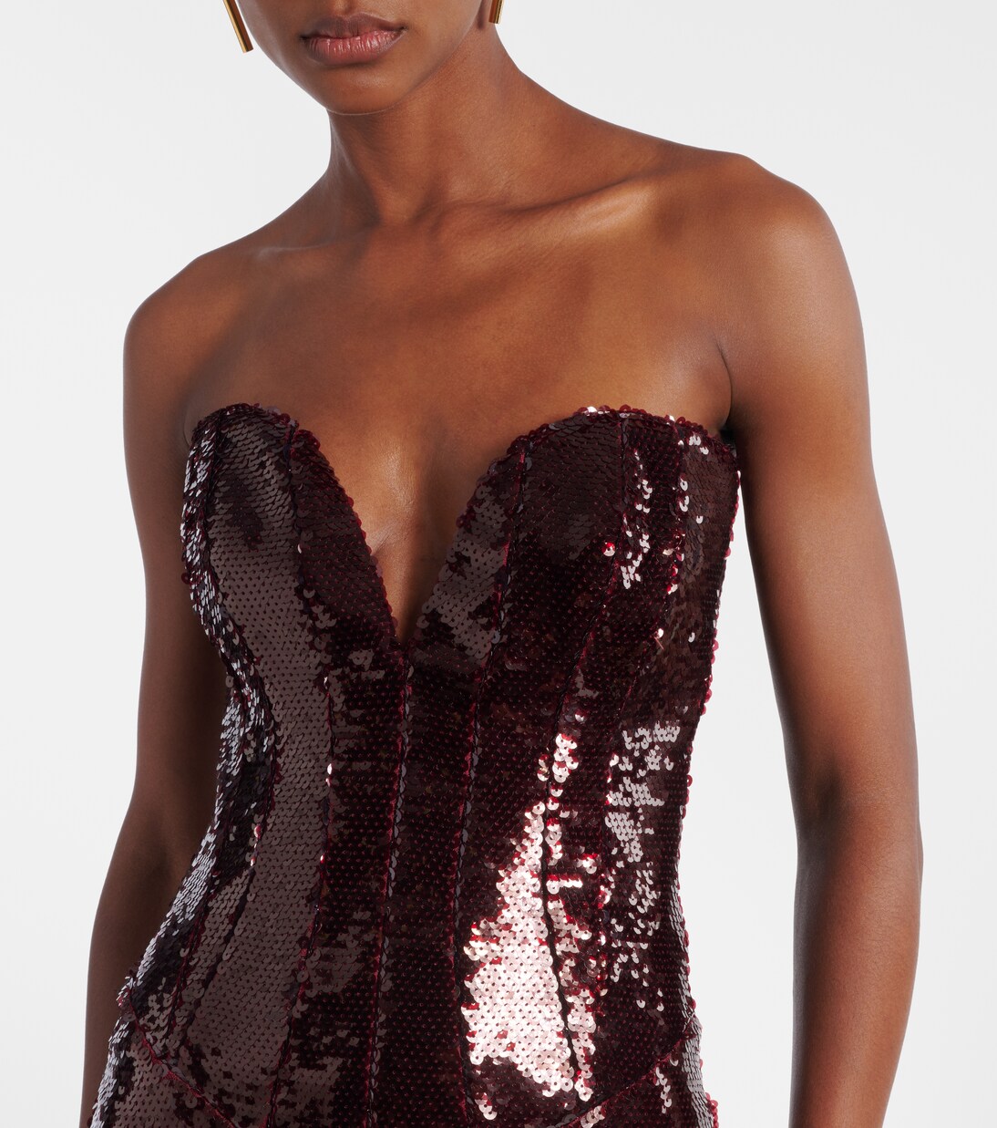 Robe longue bustier Azzurra à sequins | The New Arrivals Ilkyaz Ozel