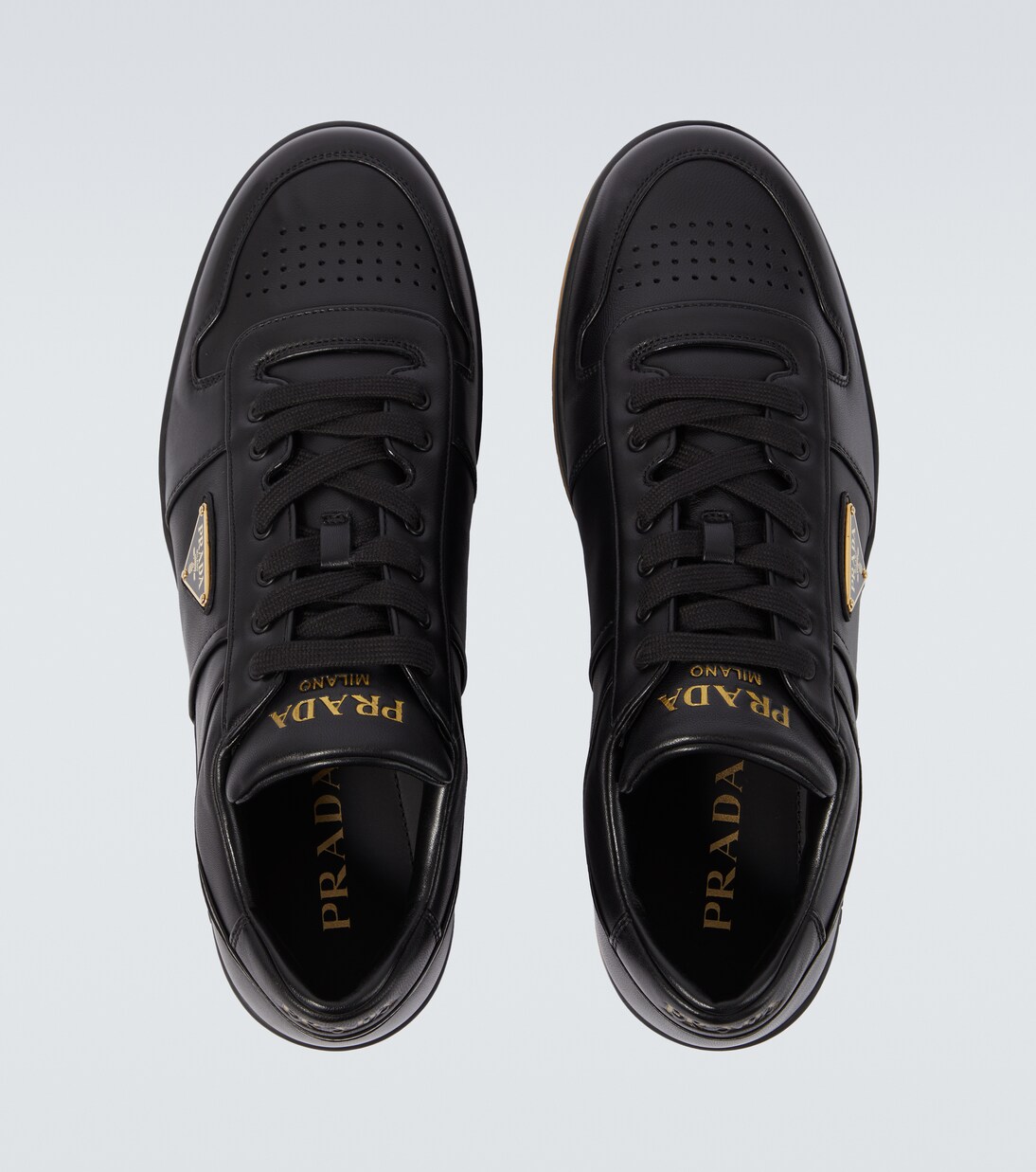 Downtown leather sneakers | Prada