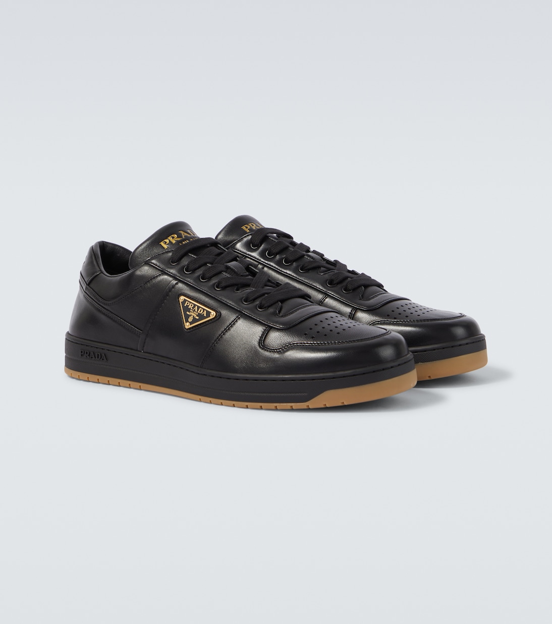 Downtown leather sneakers | Prada