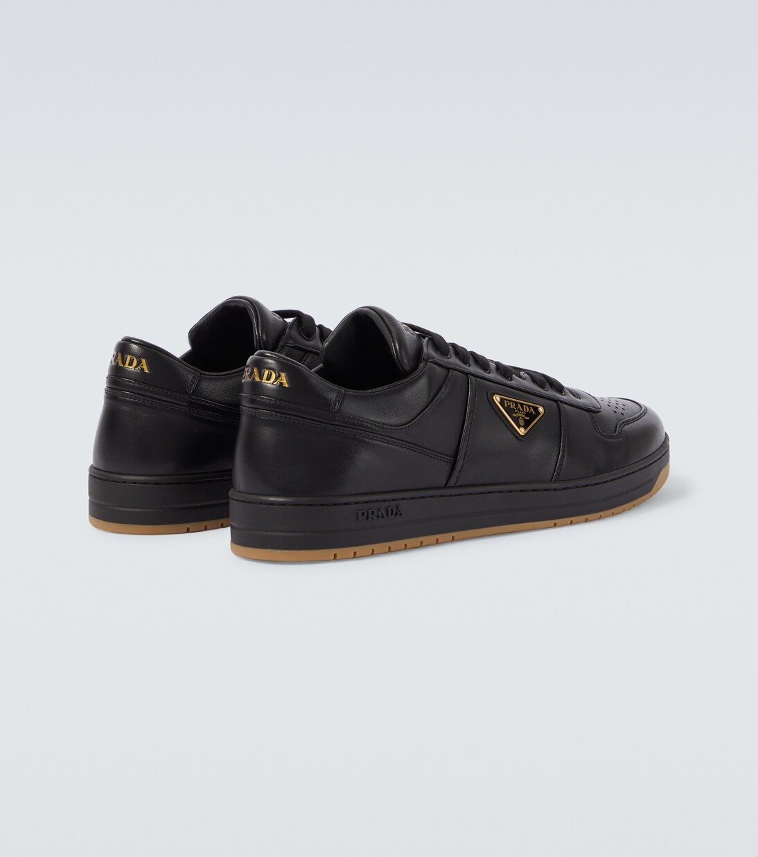 Downtown leather sneakers | Prada