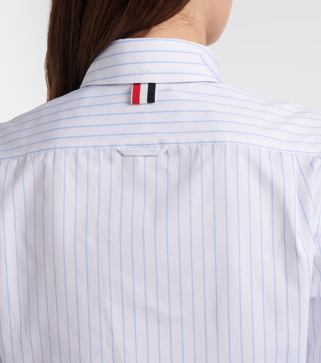 Chemise raccourci rayée en coton | Thom Browne