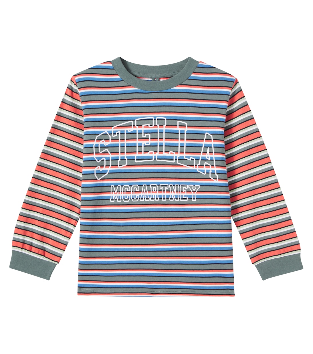 Logo striped cotton jersey top | Stella McCartney Kids