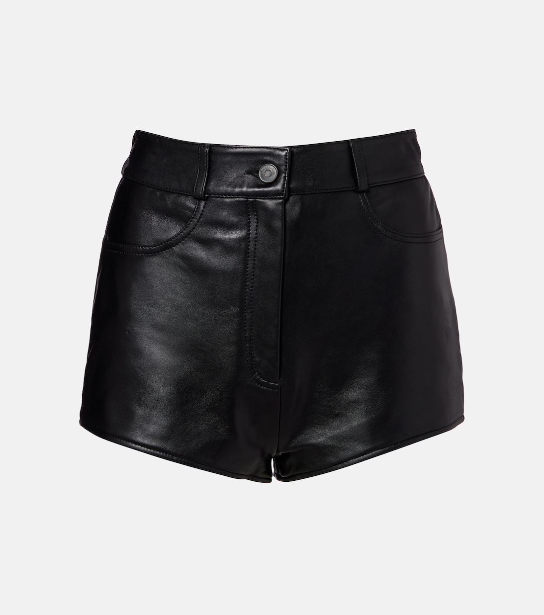 High-Rise Shorts Loen aus Leder | The Frankie Shop