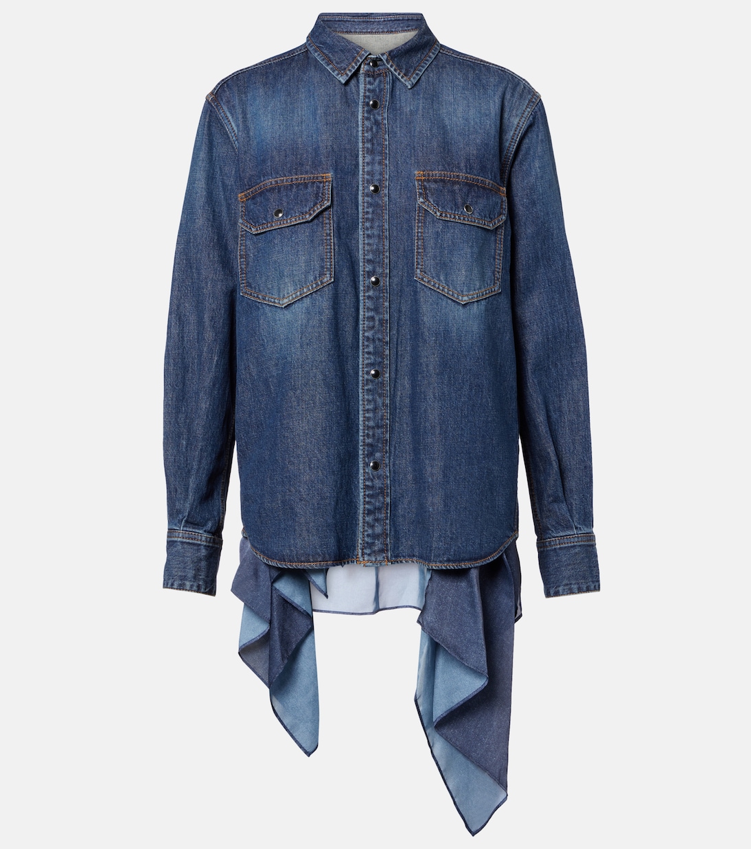 Hemd aus Denim und Satin | Sacai