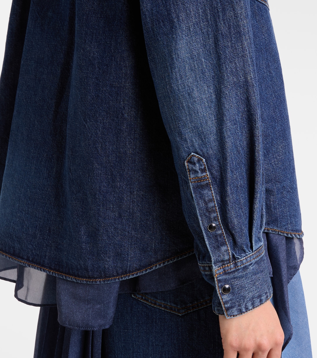 Hemd aus Denim und Satin | Sacai