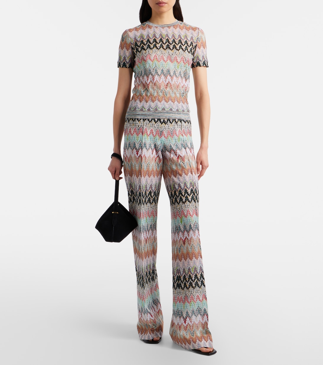 Pantalon droit Zig-zag en lamé | Missoni