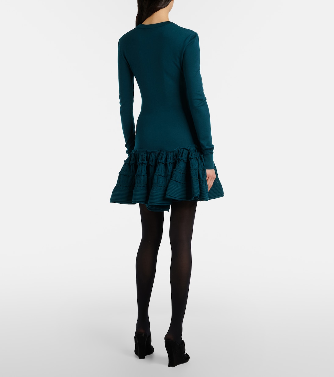 Ruffled wool-blend minidress | Alaïa