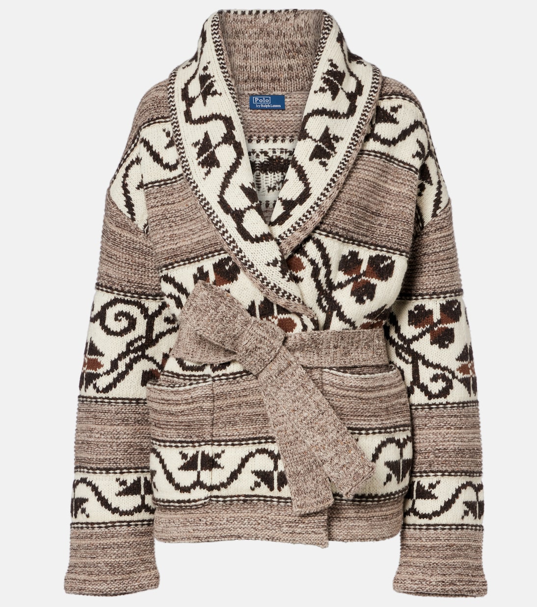 Jacquard wool-blend wrap cardigan | Polo Ralph Lauren