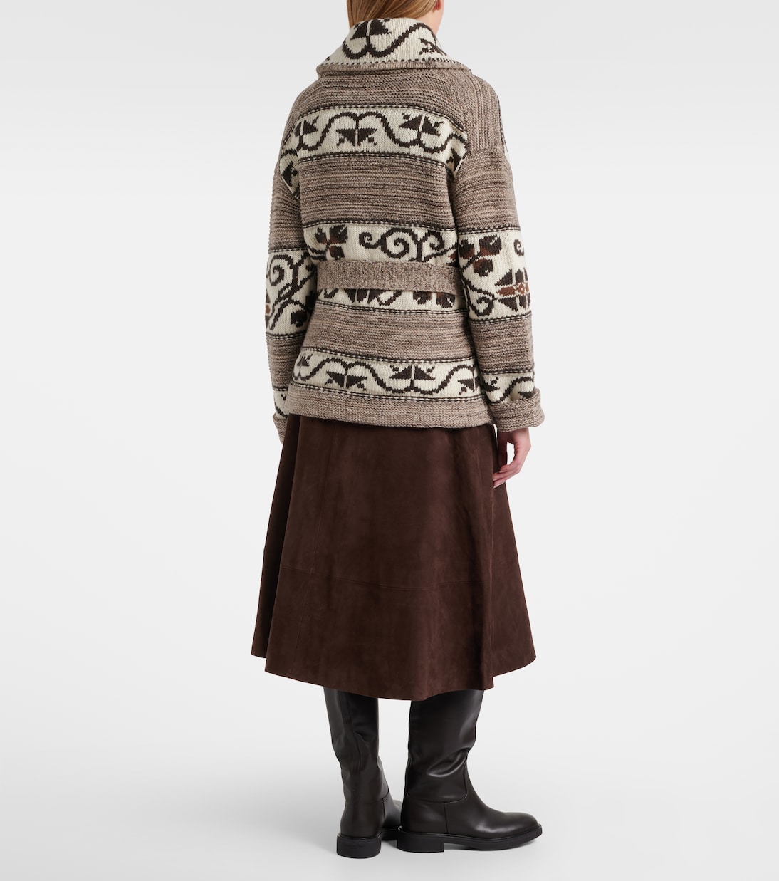 Jacquard wool-blend wrap cardigan | Polo Ralph Lauren