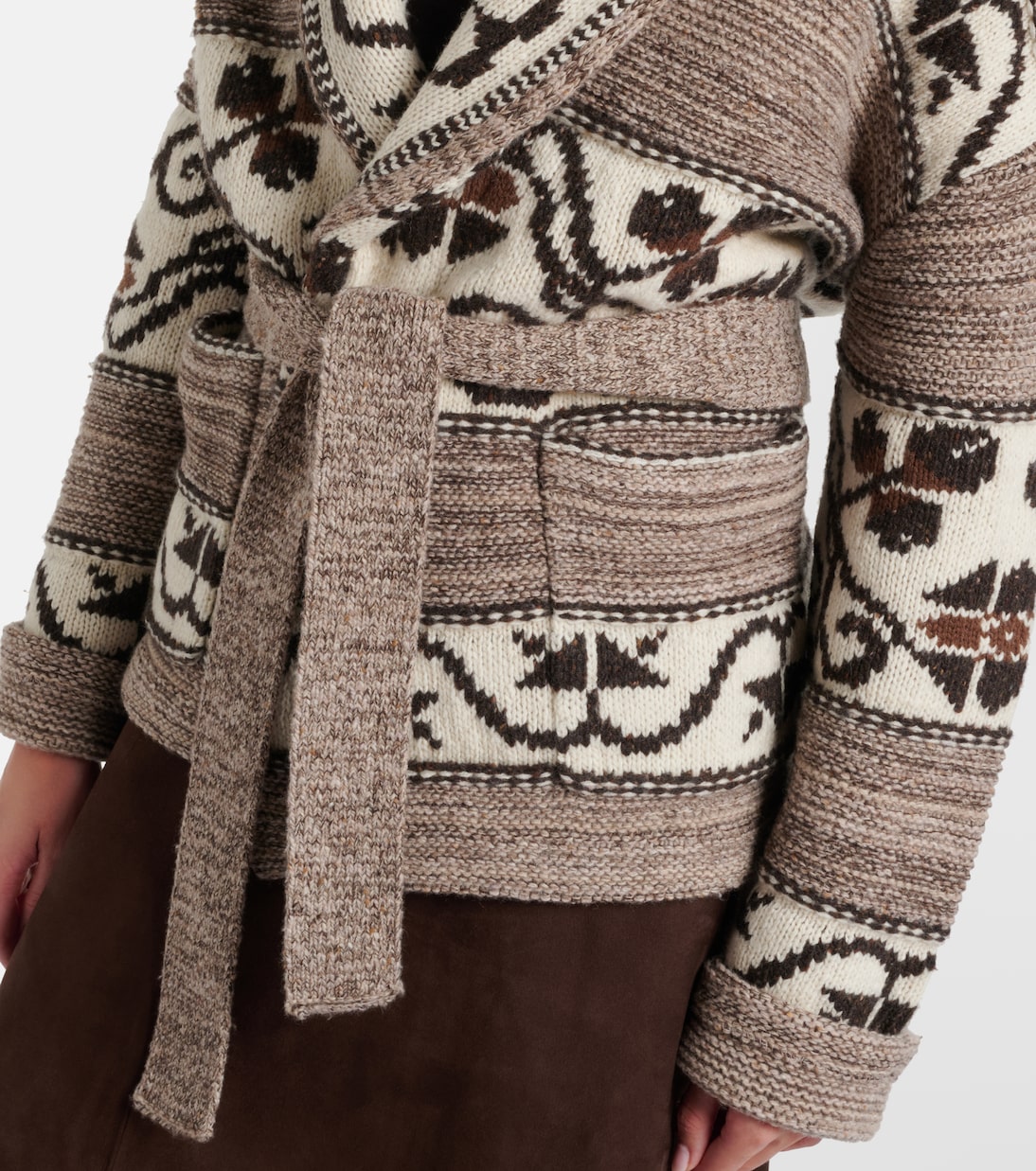 Jacquard wool-blend wrap cardigan | Polo Ralph Lauren