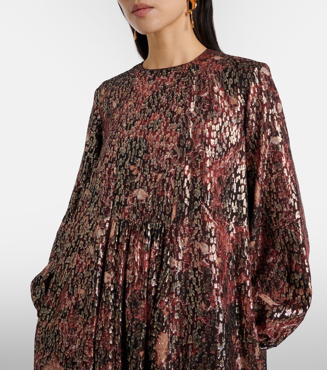 Robe longue Zinnia en soie mélangée | Max Mara