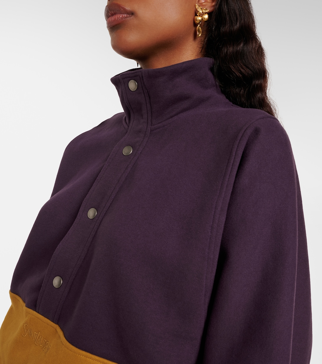 Colorblocked cotton fleece sweatshirt | Saint Laurent