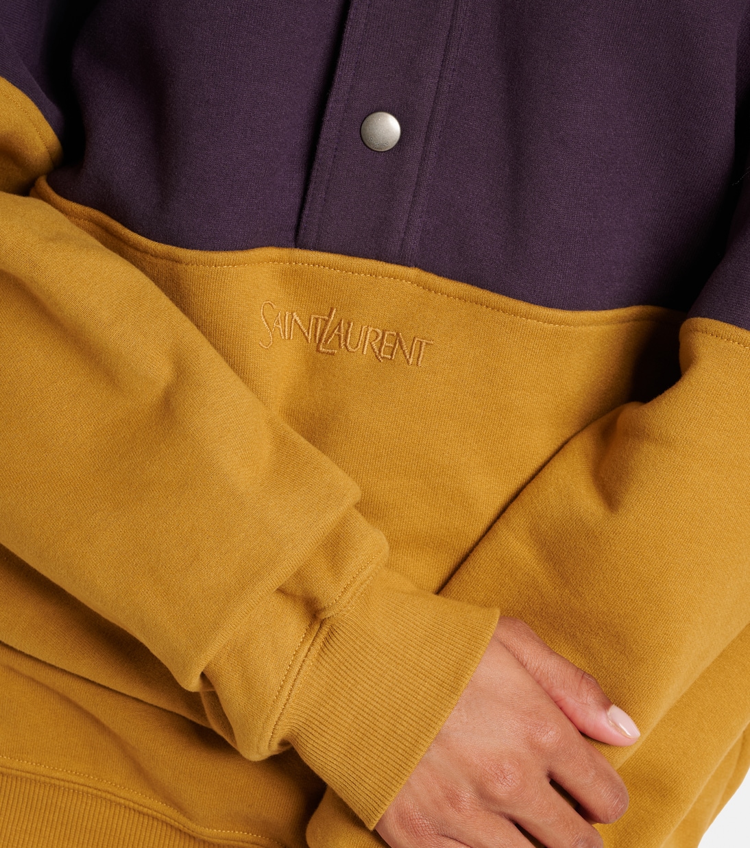 Colorblocked cotton fleece sweatshirt | Saint Laurent