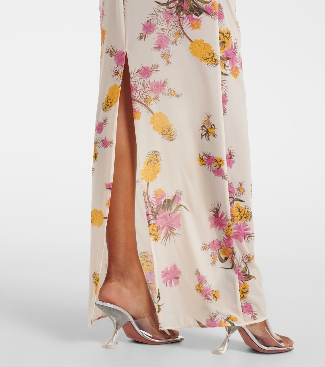 Floral-appliqué floral jersey maxi dress | Blumarine