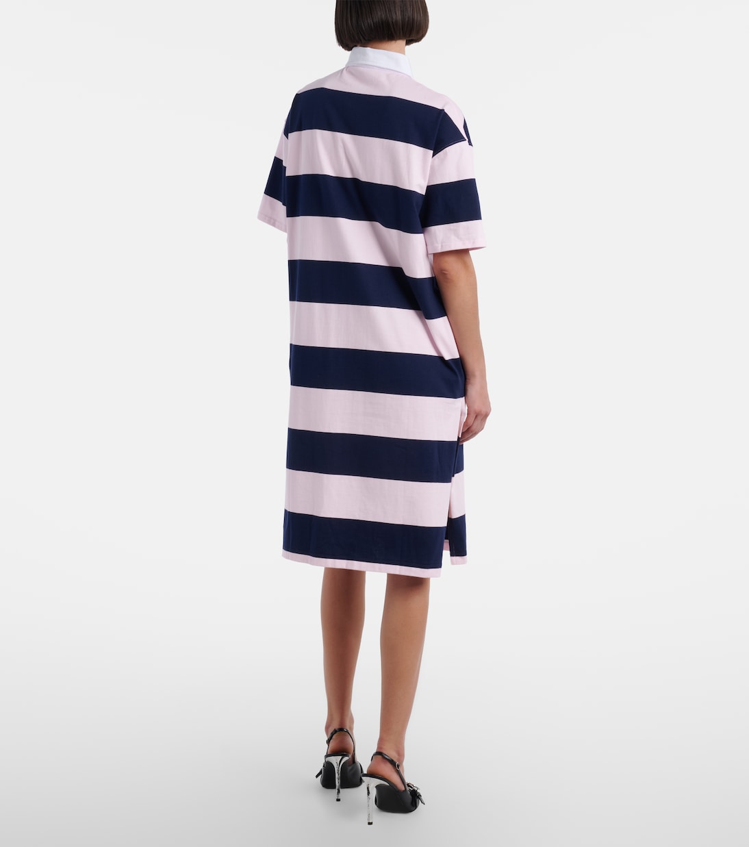 Striped cotton polo dress | Coperni
