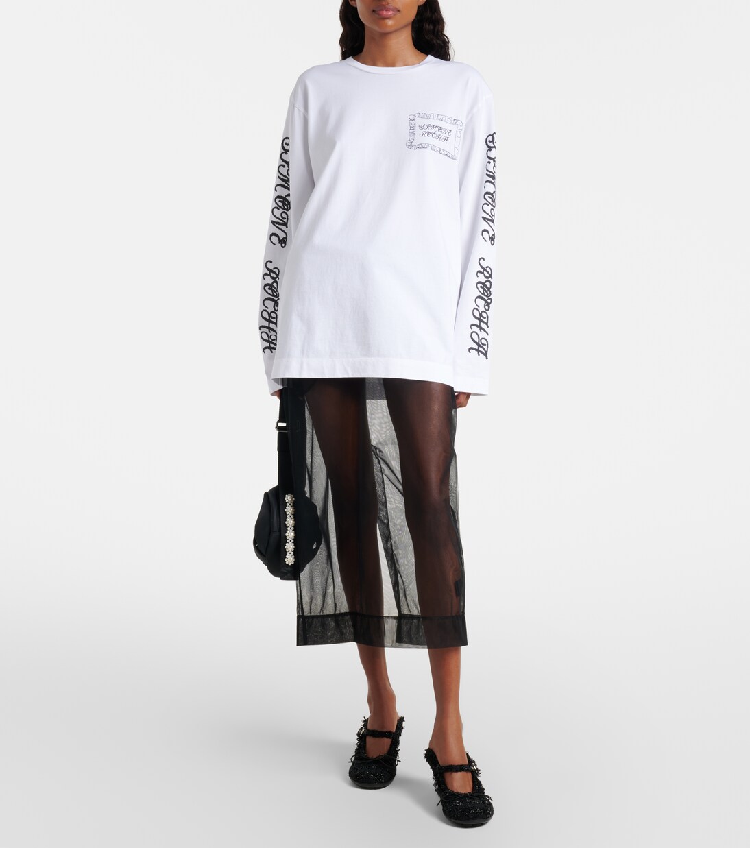 Bow-detail tulle midi skirt | Simone Rocha