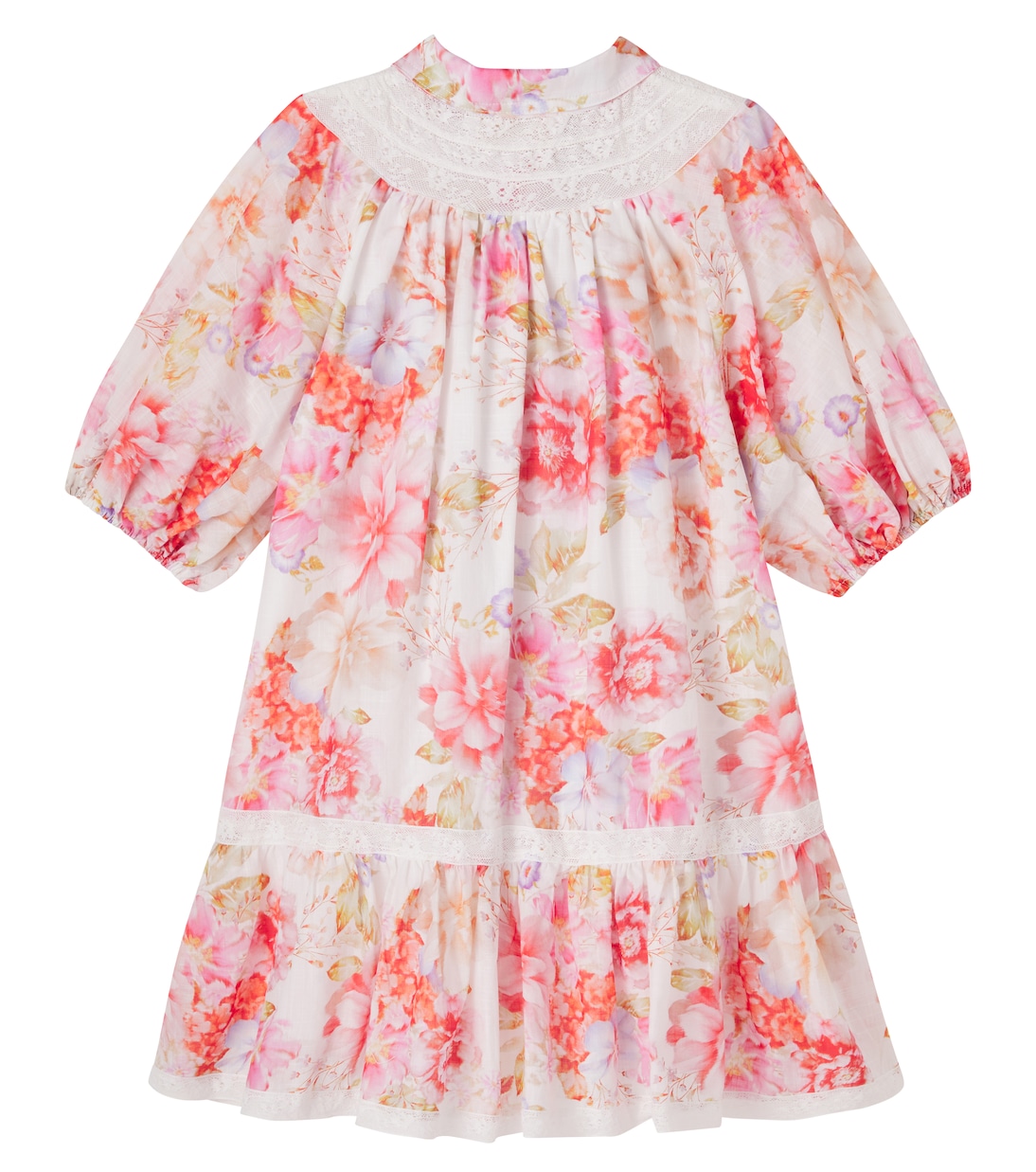 Lace-trimmed cotton voile shirt dress | Petite Amalie  