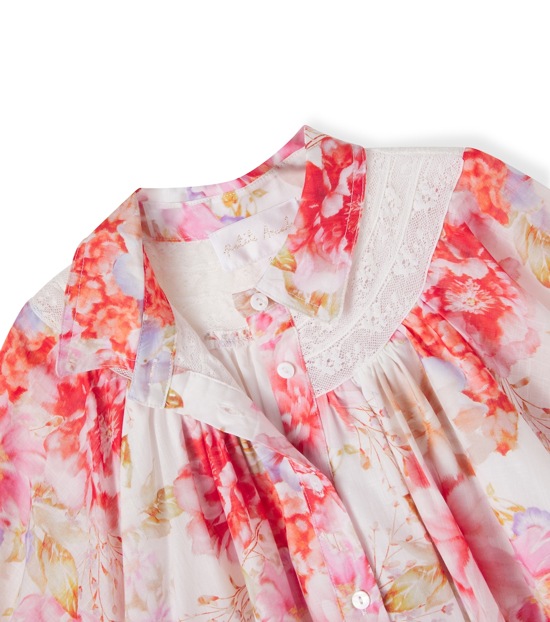 Lace-trimmed cotton voile shirt dress | Petite Amalie  