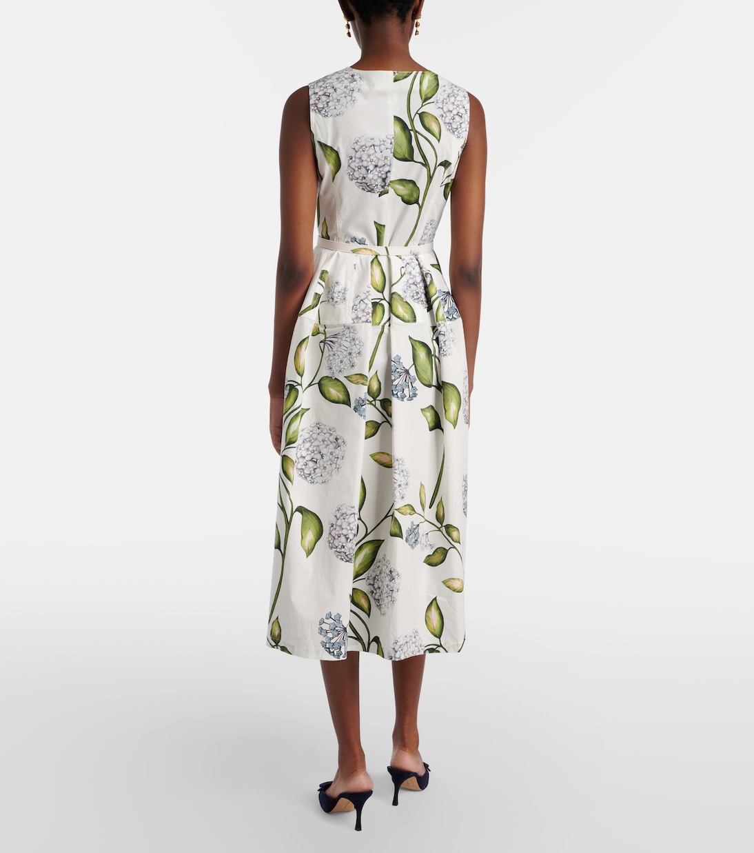 Midikleid Porcelain Flower aus Popeline | Oscar de la Renta