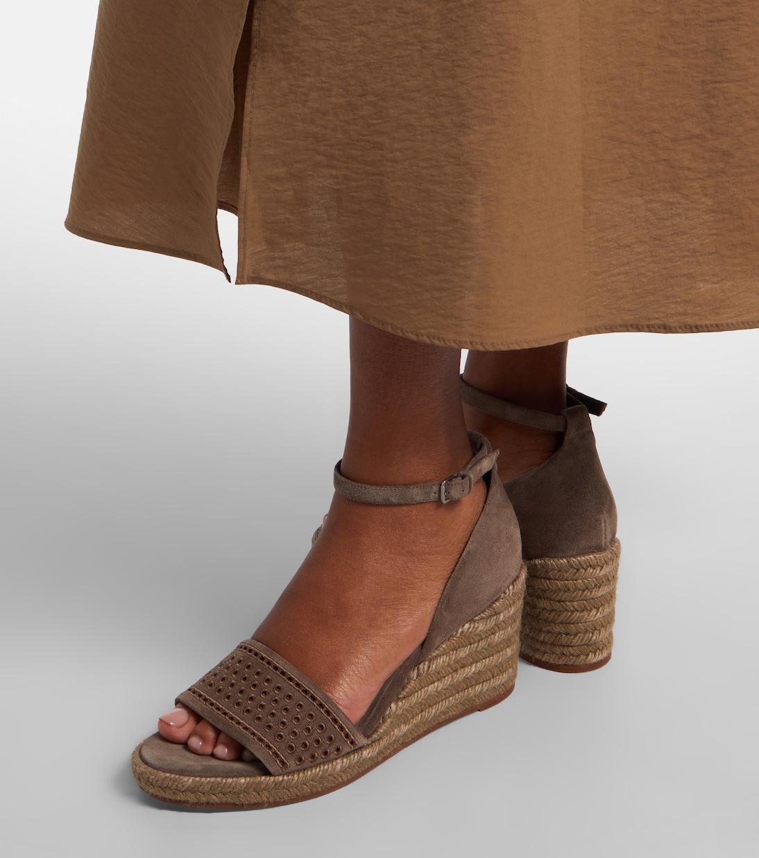 Suede espadrille wedges | Brunello Cucinelli