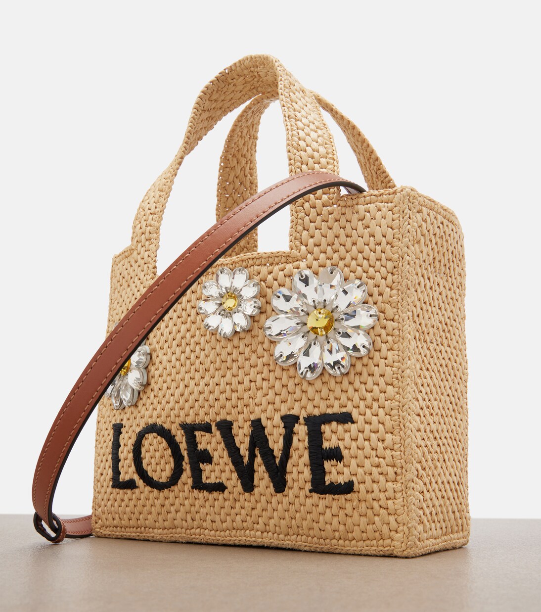 Paula's Ibiza embellished raffia tote bag | Loewe