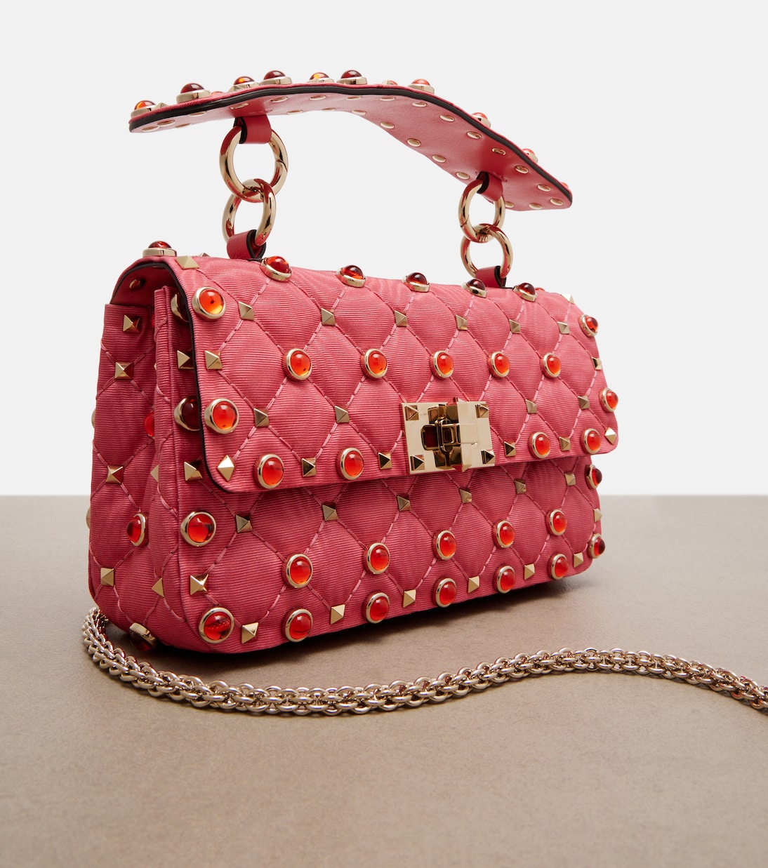 Rockstud Spike Small moiré shoulder bag | Valentino Garavani