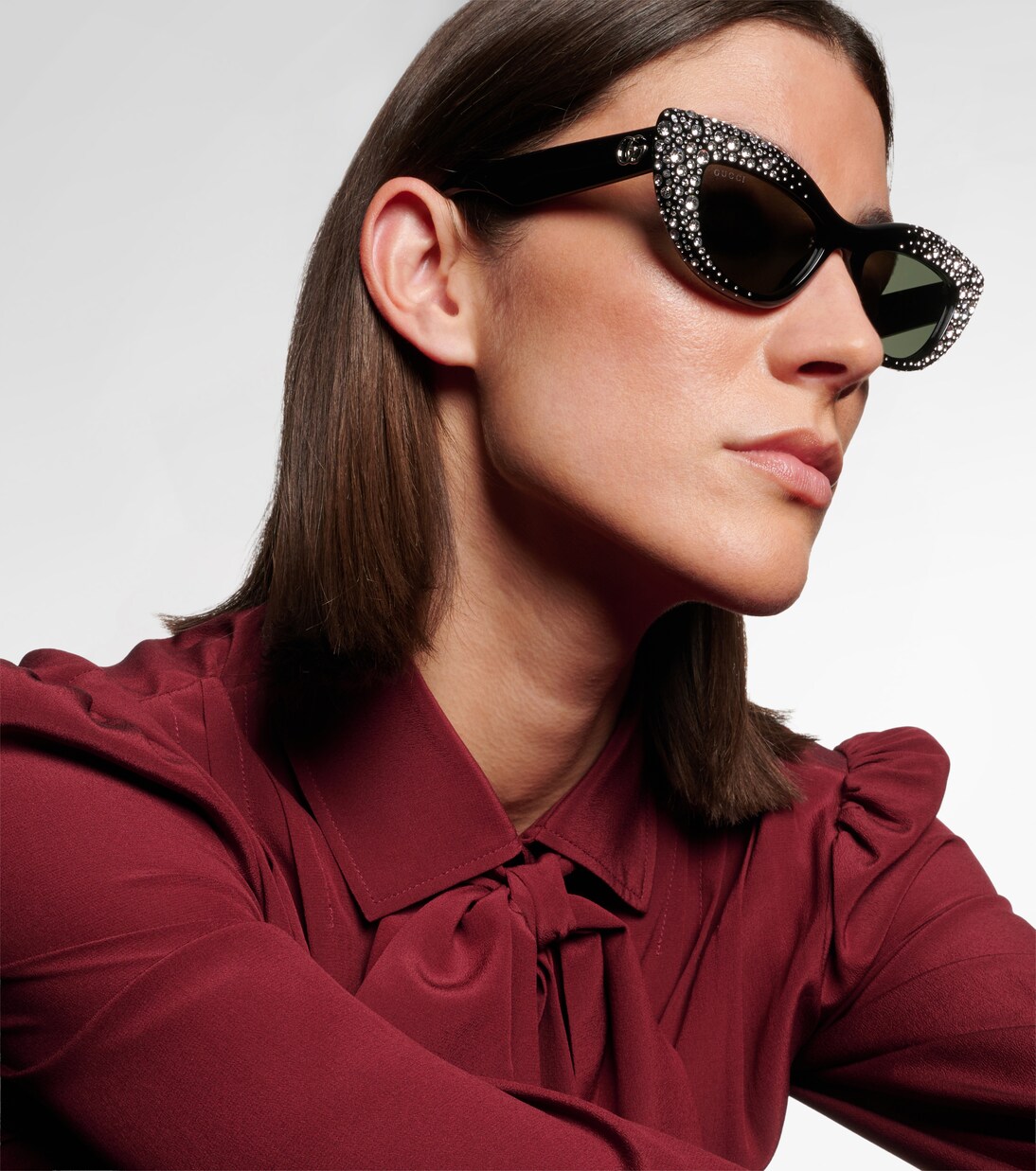 Double G embellished cat-eye sunglasses | Gucci