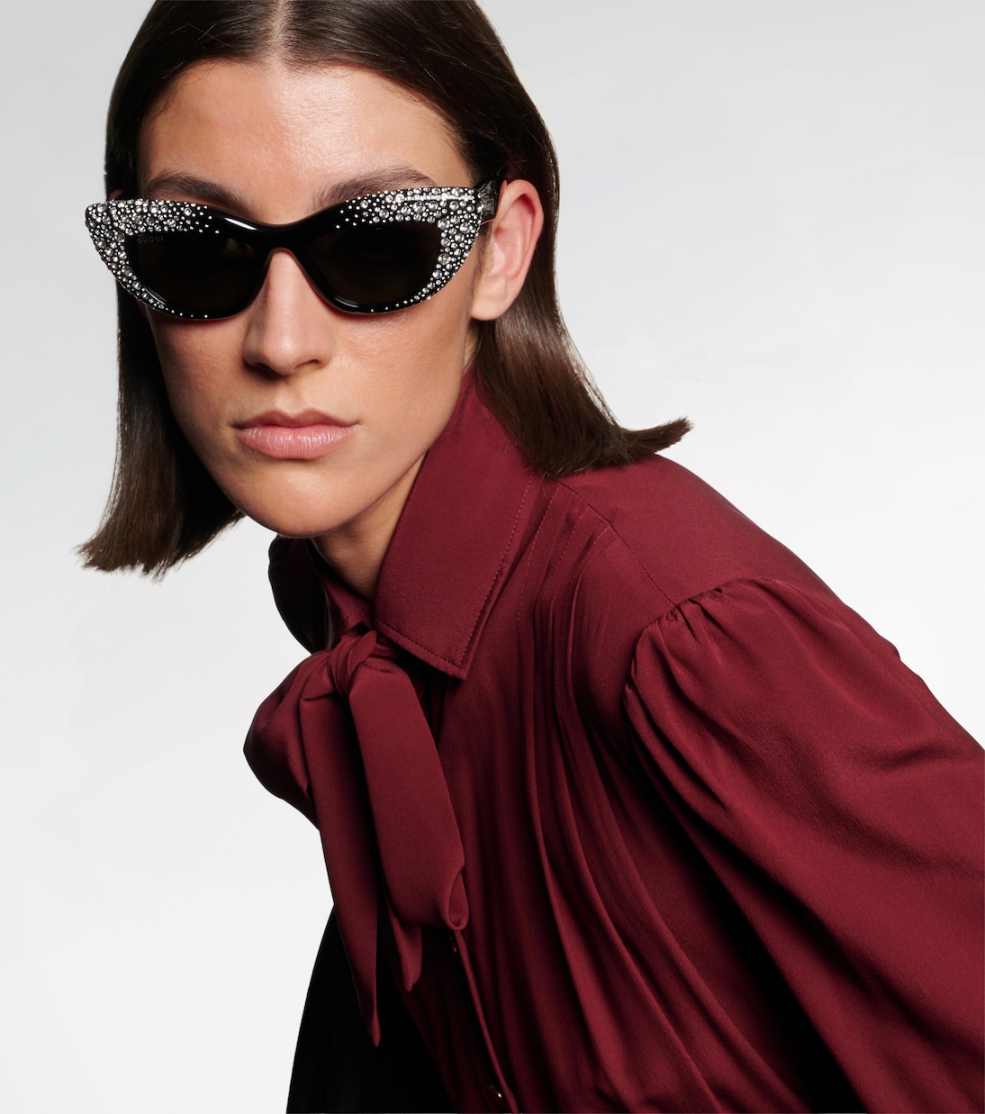 Double G embellished cat-eye sunglasses | Gucci