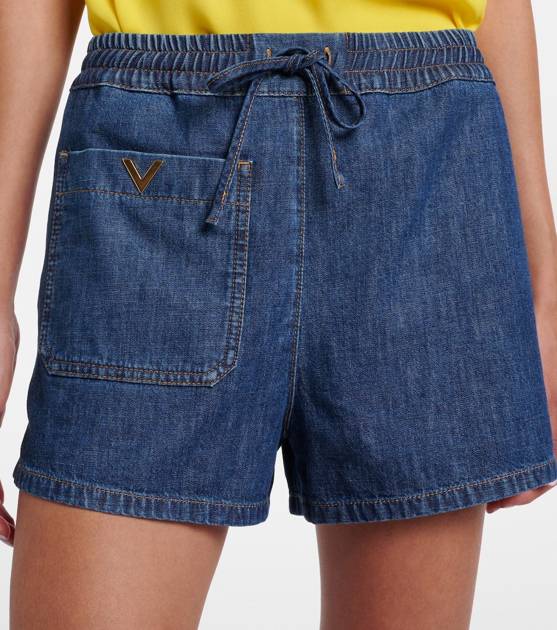 VGold denim shorts | Valentino