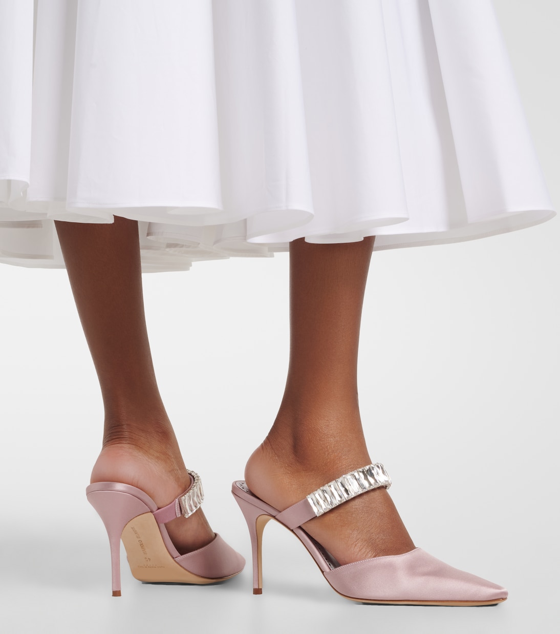 Zumbon embellished satin mules | Manolo Blahnik