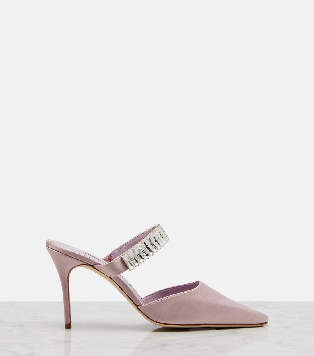 Zumbon embellished satin mules | Manolo Blahnik