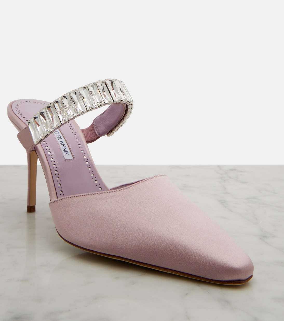 Zumbon embellished satin mules | Manolo Blahnik