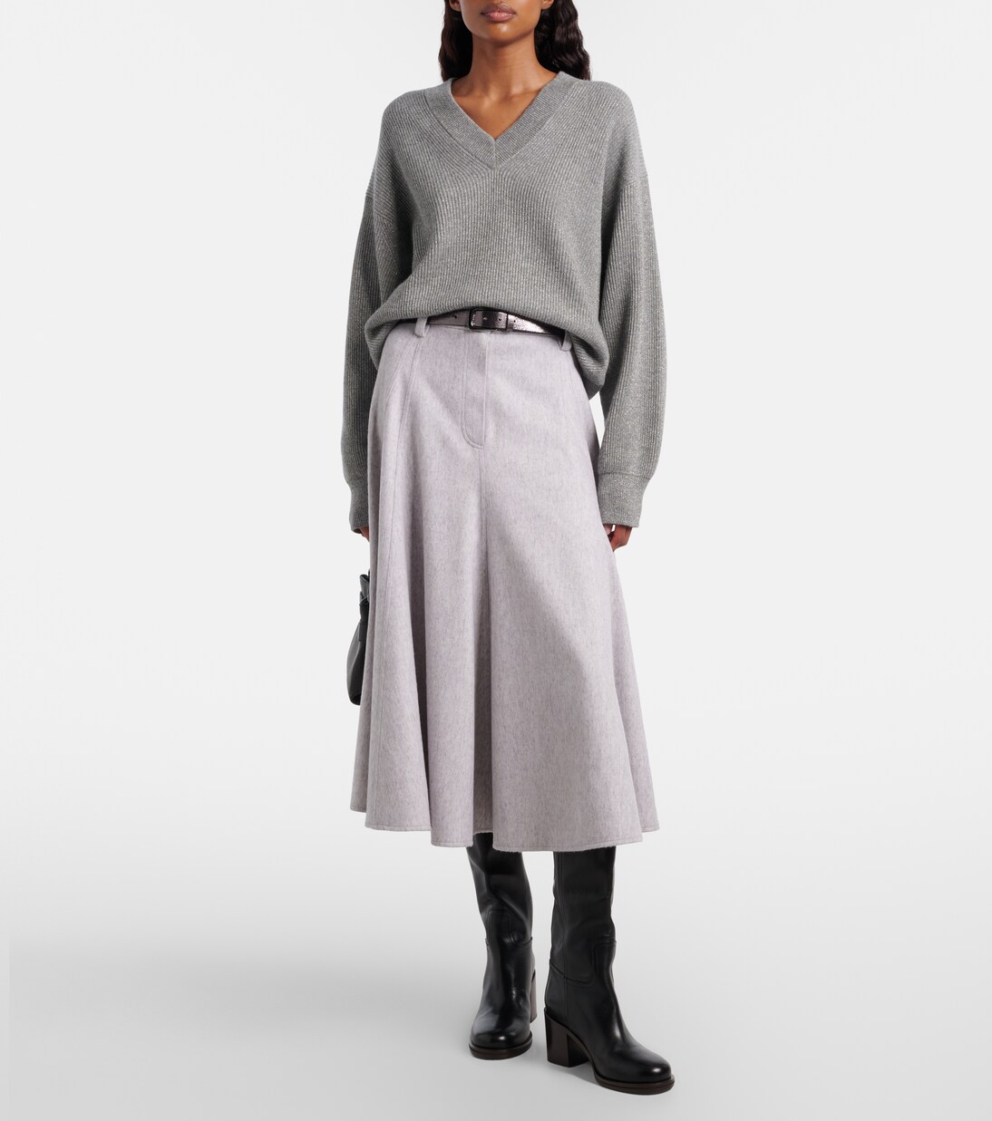 Virgin wool midi skirt | Brunello Cucinelli
