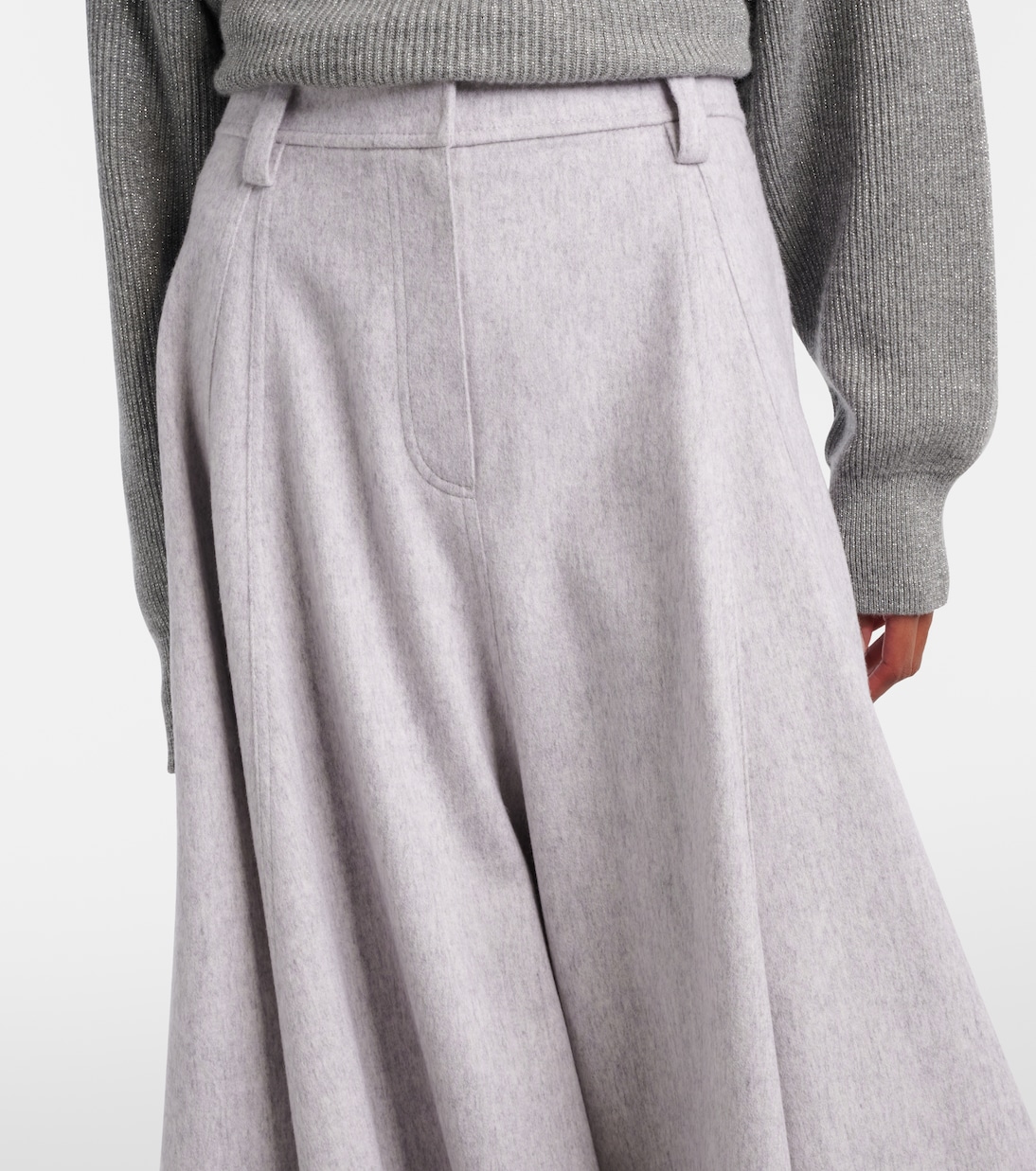 Virgin wool midi skirt | Brunello Cucinelli