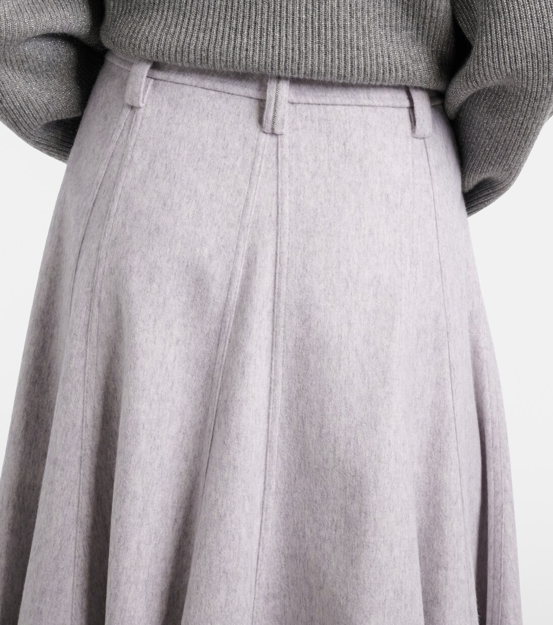 Virgin wool midi skirt | Brunello Cucinelli